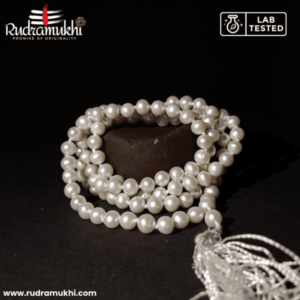 White Moti Mala - Real Natural White Pearl Mala - Image 4
