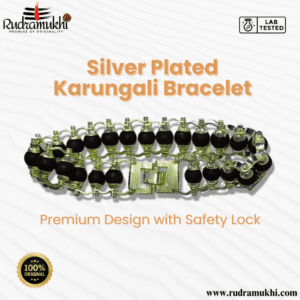 Premium Karungali Silver Plated Bracelet with Safety Lock – Original Ebony Wood Protection Bracelet