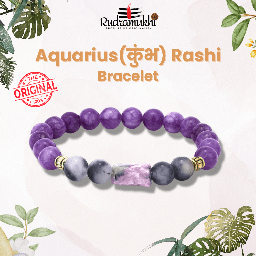 Aquarius (Kumbh) Rashi Bracelet – Zodiac Energy Bracelet for Clarity & Innovation