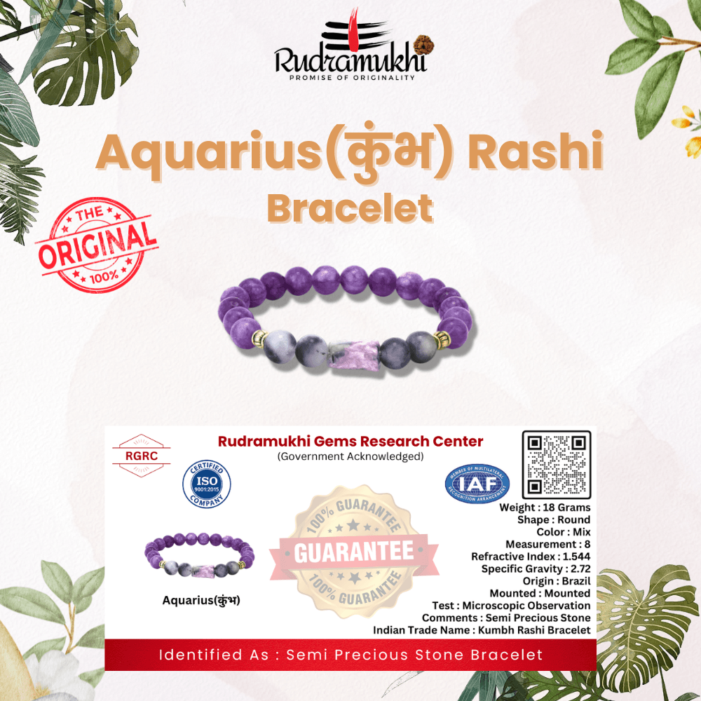 Aquarius (Kumbh) Rashi Bracelet – Zodiac Energy Bracelet for Clarity & Innovation - Image 3