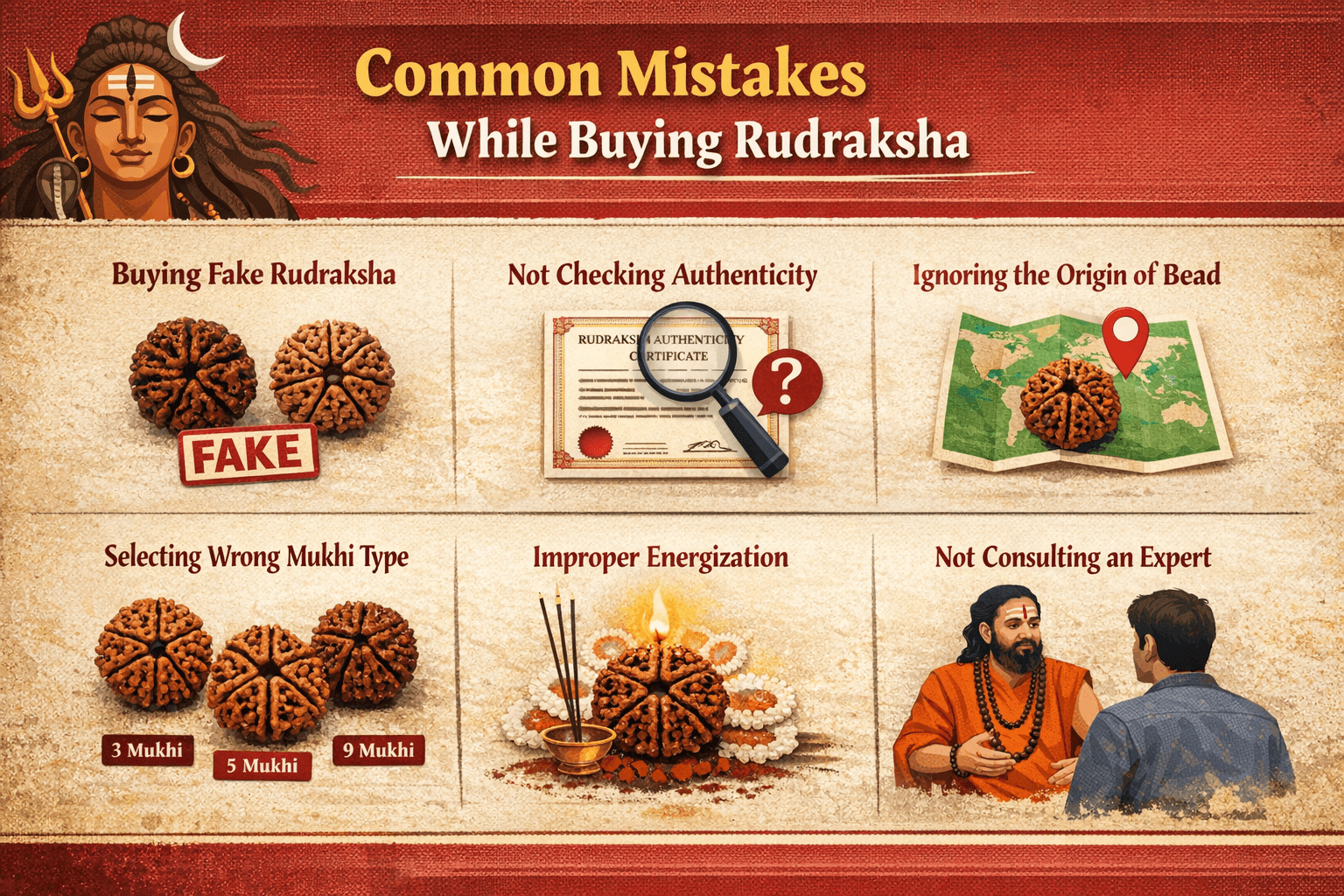 common mistakes while buying rudraksha including fake beads, wrong selection and authenticity check guide – Rudramukhi.com