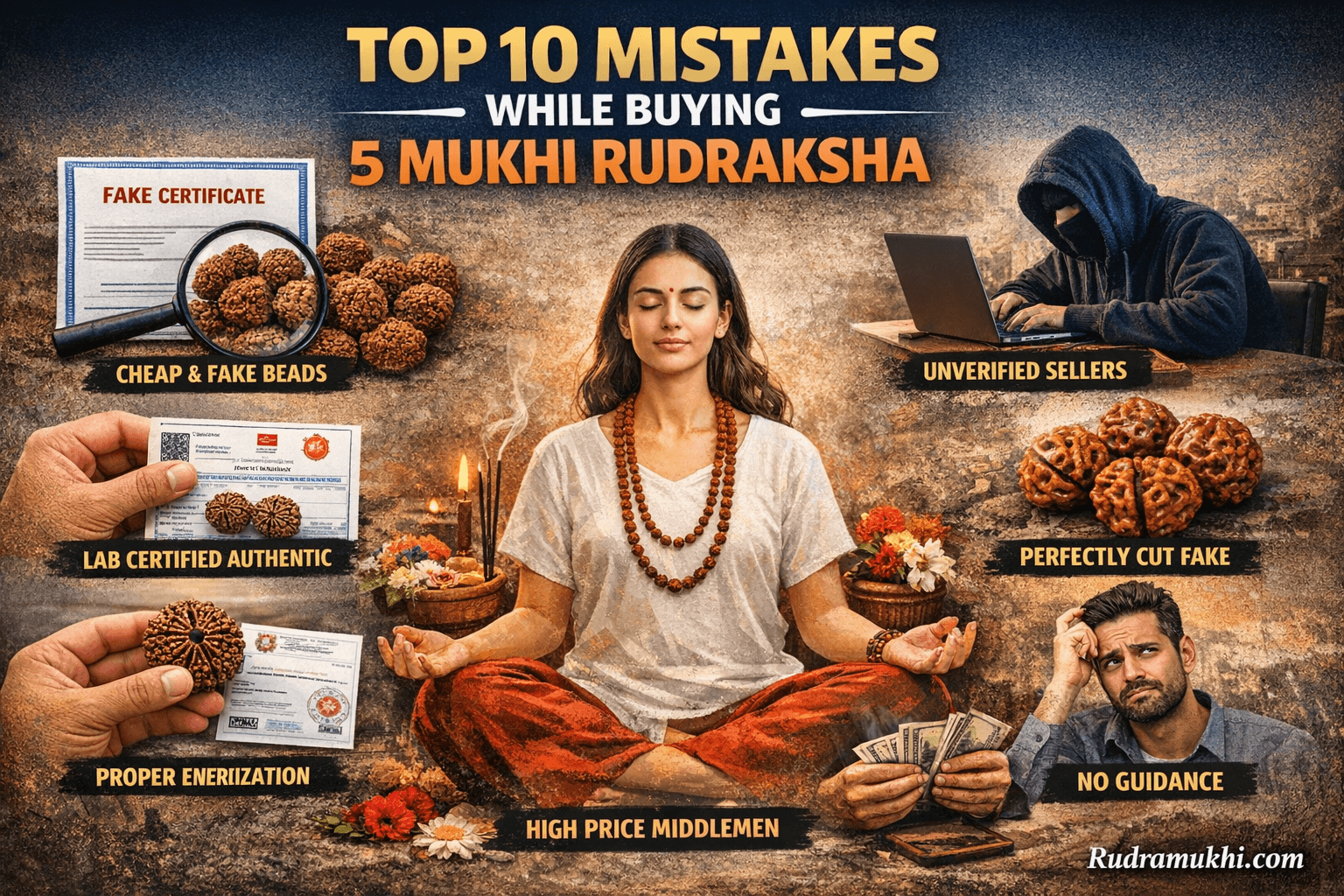 top mistakes while buying 5 mukhi rudraksha including fake beads certification and wrong buying decisions